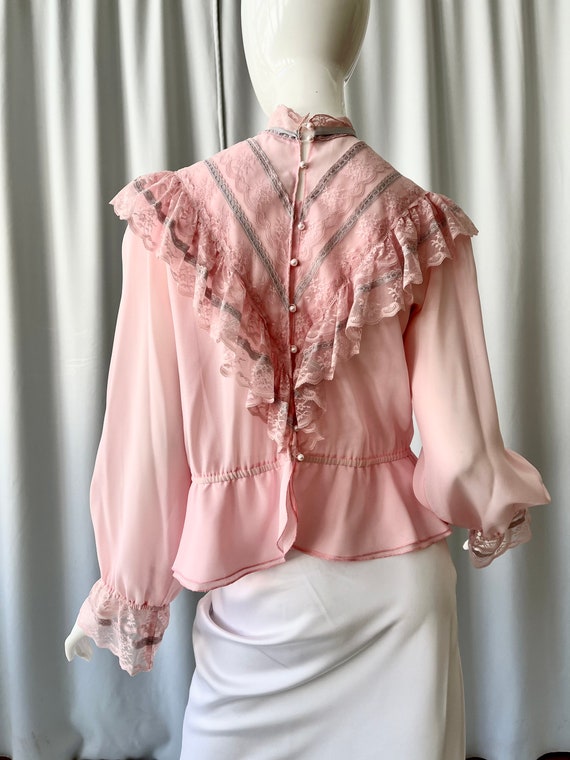 VINTAGE; Victorian style ruffle blouse - image 4