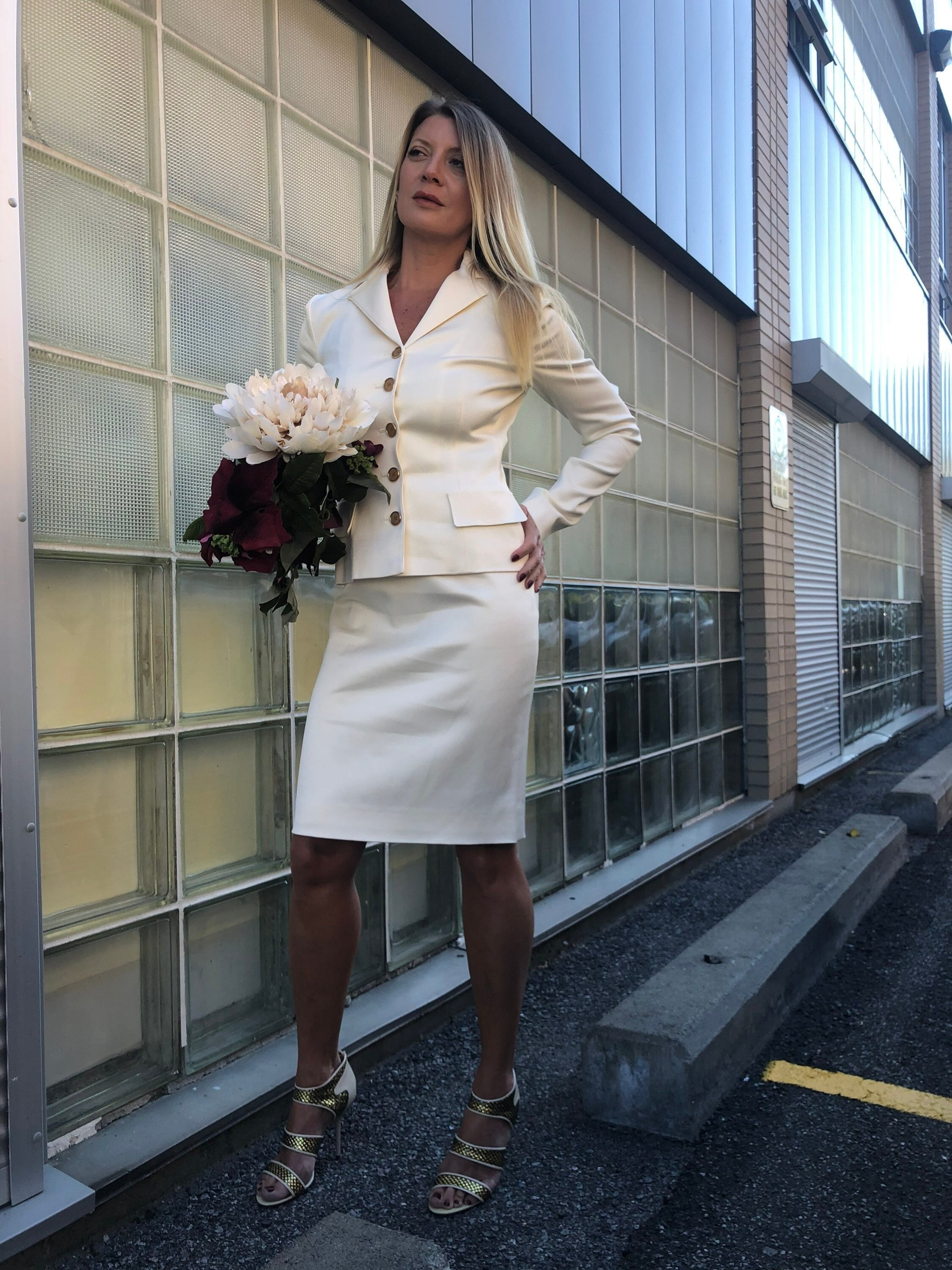 DOLCE&GABBANA; White Tailored Blazer With Matching Skirt