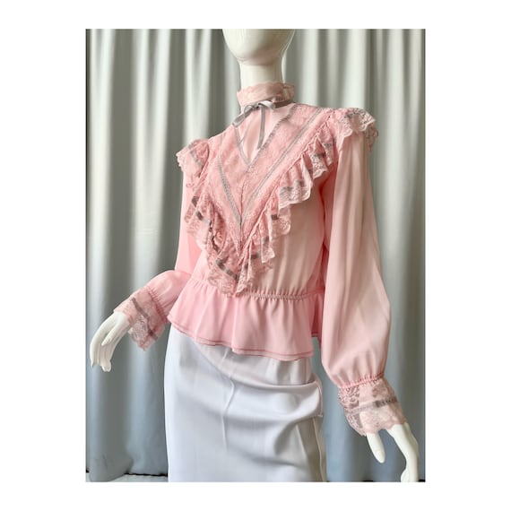 VINTAGE; Victorian style ruffle blouse - image 1