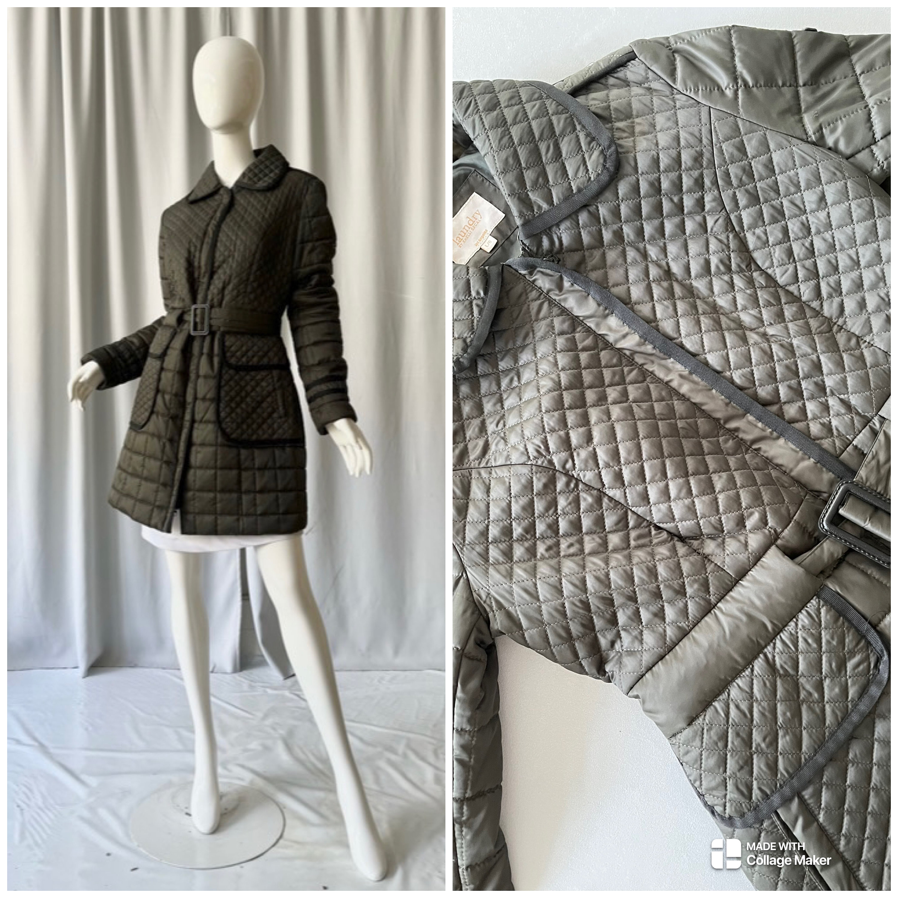 Quilted Trench Coat Etsy Canada