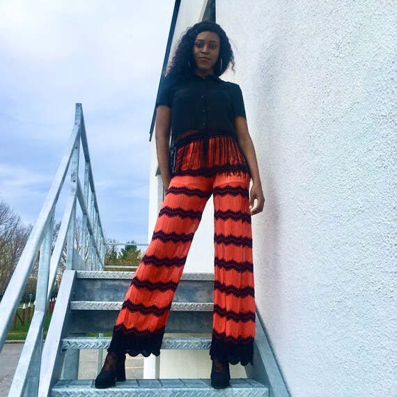 Wide leg knit pants; MISSONI