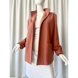 ELLEN TRACY; Wool chore jacket; relaxed blazer