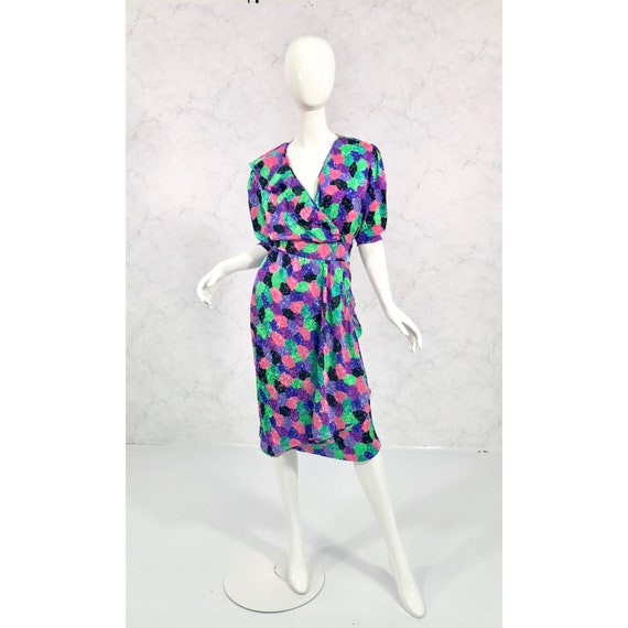 EMANUEL UNGARO: Silk multi colour wrap style dress - image 2