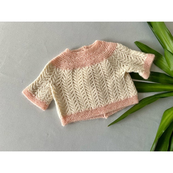 VINTAGE; Hand knit baby sweater - image 1