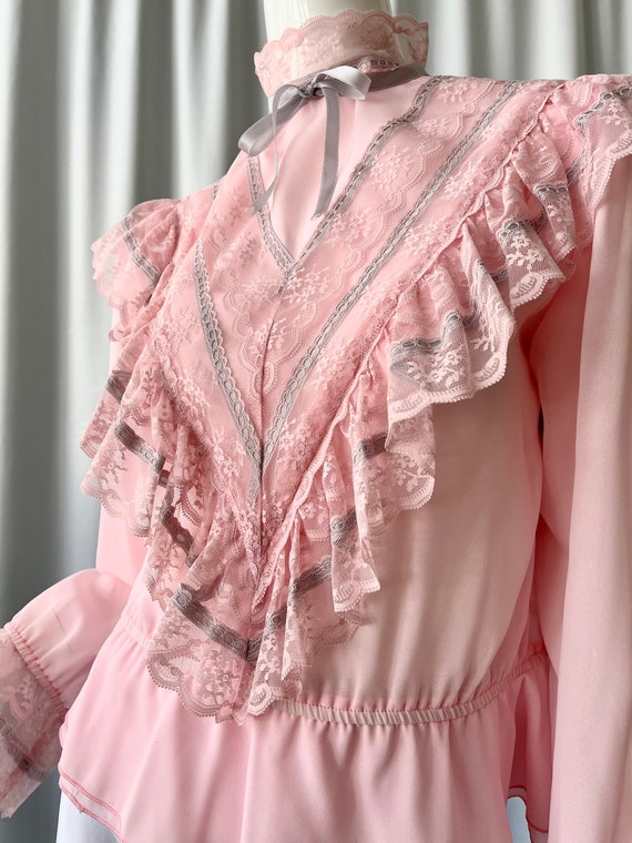 VINTAGE; Victorian style ruffle blouse - image 3
