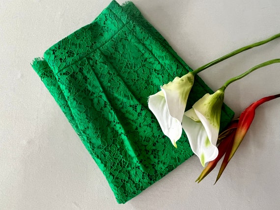 J.CREW; Apple green lace midi skirt - image 8