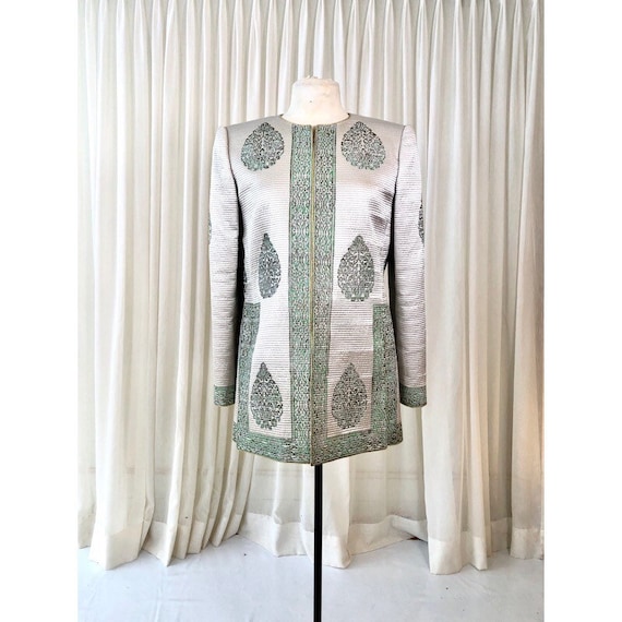 Mary McFadden silk quilted coat