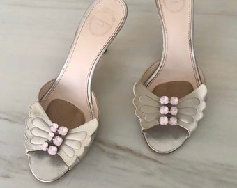 EMILIO PUCCI; Butterfly Mules: open toe heels