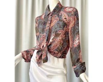 SIONI; Silk paisley button up blouse