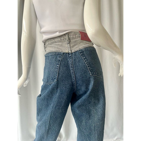 DESIGNER: Two tone denim high waisted jeans - image 3