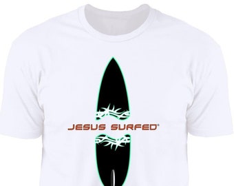 Jesus Broken Board Men's Christian Fitted Premium T-Shirt is part of the Sweet Life Collection offered through Jesus Surfed Apparel Co