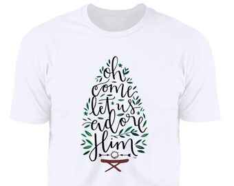 Let Us Adore Him Premium Short Sleeve T-Shirt is part of the Sweet Life Collection offered through Jesus Surfed Apparel Co.