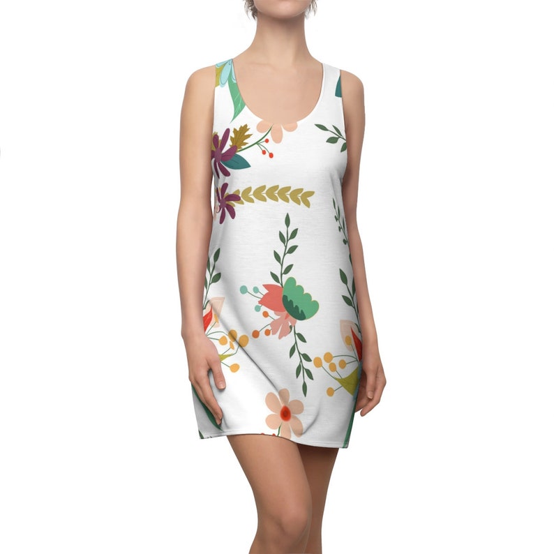 Women/'s Flower Cut /& Sew Racerback Dress