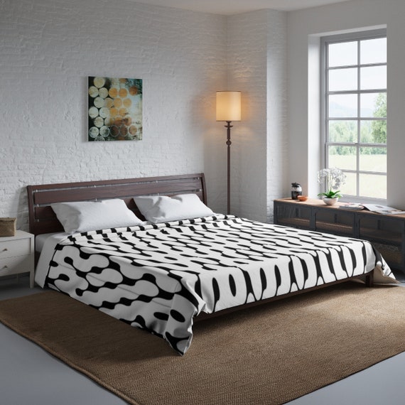 Black And White Fluffy Comforter Etsy