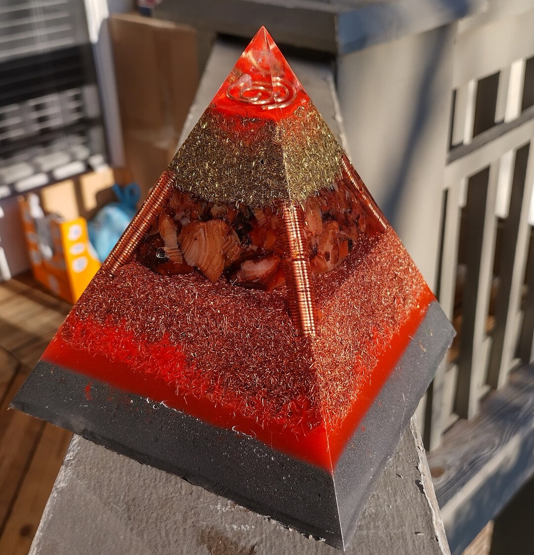 Large Orgonite Pyramids Large Orgonite Pyramid - Carnelian - Etsy