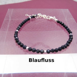 Blue gold bracelet with faceted 3 mm beads; available in 925 silver, gold-filled, or rose gold-filled