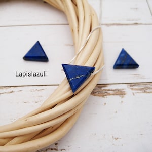 Lapis lazuli necklace, lapis lazuli pendant, natural, 925 silver, gold filled, box chain, dainty, minimalist, gemstone