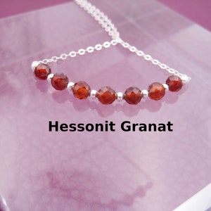 Garnet necklace, hessonite garnet, natural garnet, Layher necklace, bar necklace, silver necklace, 925 silver, gold-filled, minimalist, gemstone