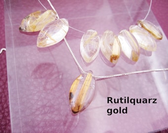 Rutile quartz necklace, gold, rutile quartz clear, drops, 925 silver, gold filled, rose gold filled, minimalist, gemstone