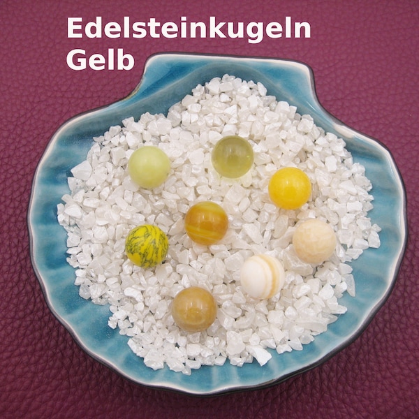 Edelsteinkugeln Gelb, 14-16mm, ungebohrt, Dekoration, Sphere gemstone, Angel Bola, Citrin, Jade, Aventurin