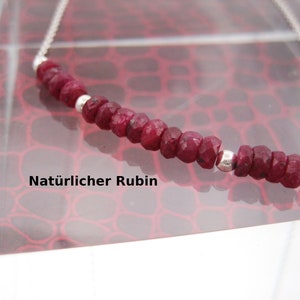 Collar de rubí, rubí natural, collar layher, collar de barra, collar de plata, plata 925, relleno de oro, minimalista, piedra preciosa