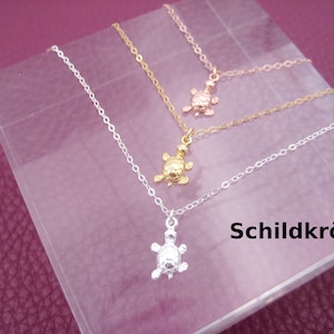Silver necklace with turtle, turtle pendant, 925 silver, gold filled, rose gold filled, minimalist