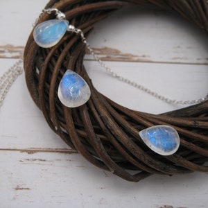 Moonstone necklace, moonstone drop smooth, 925 silver, gold filled, rose gold filled, dainty, minimalist, gemstone
