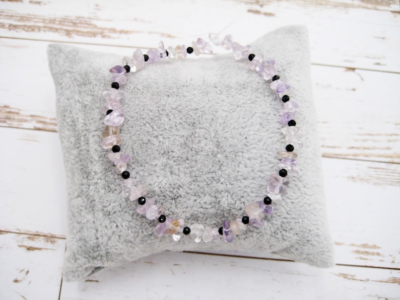 gemstone bracelet Dainty splinter bracelet with ametrin and spinel 925 silver