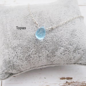 Topaz necklace, topaz drop, faceted topaz, small pendant, 925 silver, gold filled, rose gold filled, minimalist, gemstone