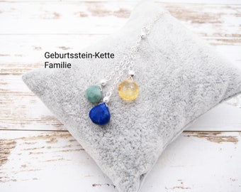 Birthstone necklace, birthstone pendant, month necklace, 925 silver, gold-filled, rose gold-filled, gift for her