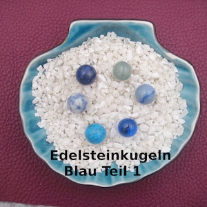 Gemstone Balls Blue Part 1, 15-16 mm, undrilled, Aquamarine, Aventurine, Lapis Lazuli, Jasper, Sphere, Decoration