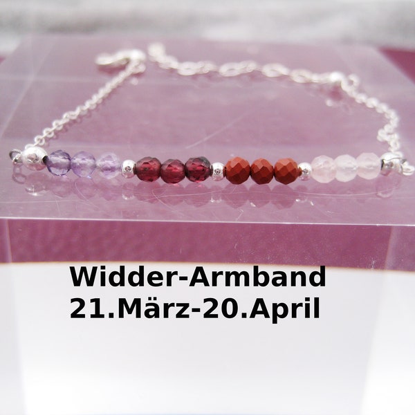 Widder-Armband, Geburtssteine, Ausgleichsteine, natürlich, Stacking bracelet, Silberarmband, goldfilled, minimalistisch, Edelstein