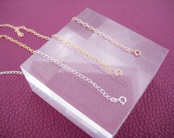 Prolongation de mise à niveau, extension chain, 925 Argent, Goldfilled, Rosegoldfilled