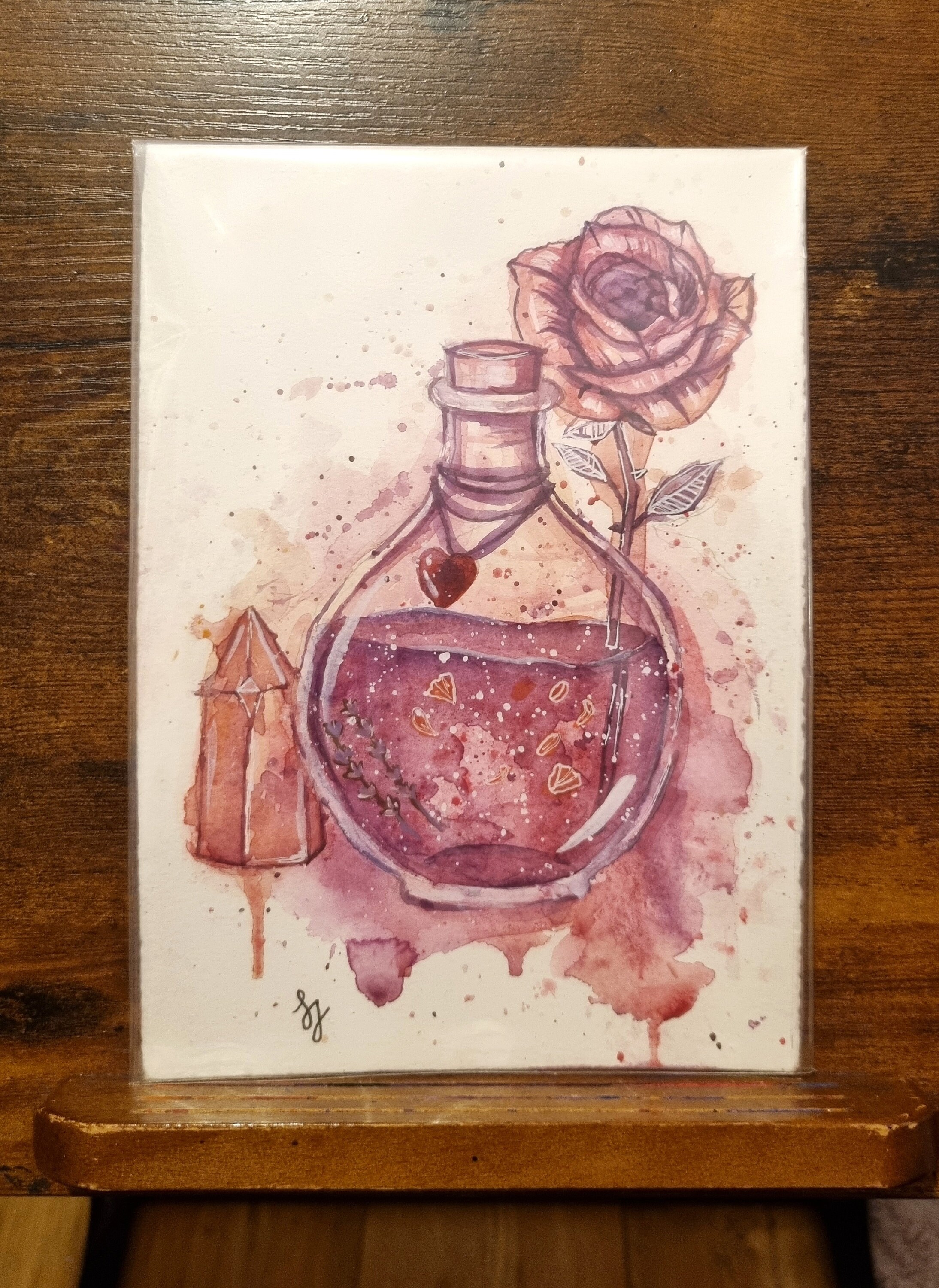Colourful Original Watercolour Painting Love Potion