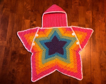 Rainbow Baby Star Blanket Wrap purple center