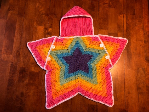 Rainbow Baby Star Blanket Wrap Purple Center