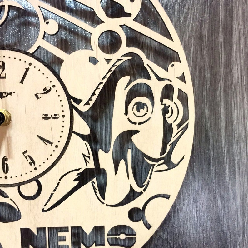 Disney FINDING NEMO Wall Clock Art Silent Wall Clock Wooden Etsy