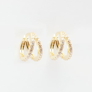 Gal Gold Double Hoop Huggie Earrings