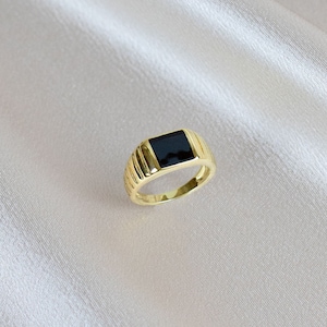 Black Enamel Signet Ring