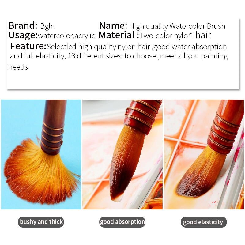 Nylon Hair Watercolor Paint Brush Ancient Rhyme Style Acrylic Etsy