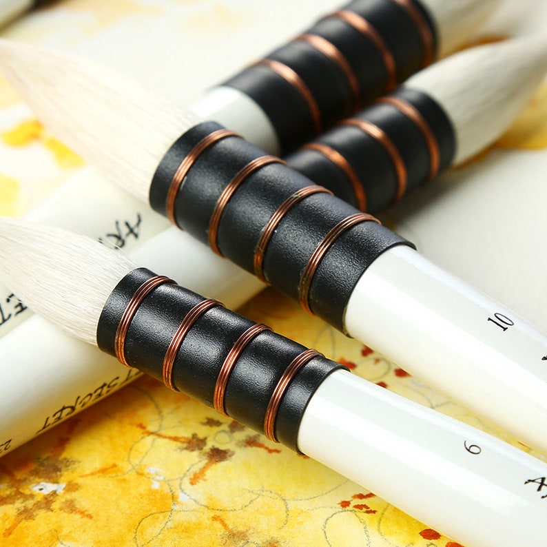 Professional Wool Hair Watercolor Paint Brush Professional Pointed Black /& White Handle Painting Brushes Art Supplies