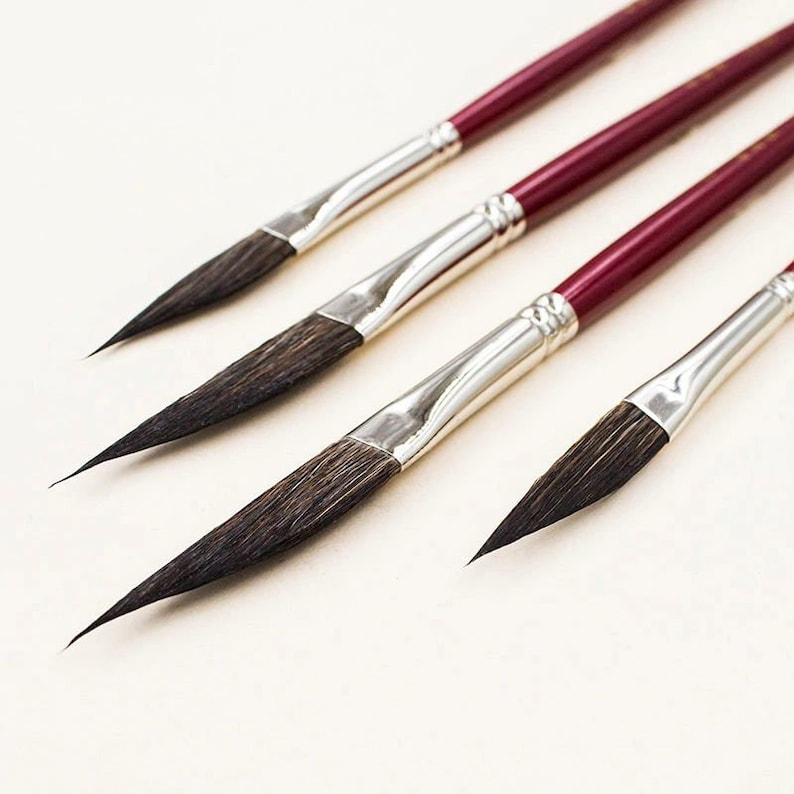 Dagger Striper Squirrel Hair Quill Watercolor Brush Etsy