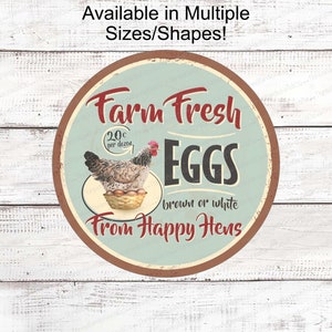 Farm Fresh Eggs Wreath Sign, Chicken Lover, Vintage Kitchen Decor- FH1038