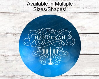 Happy Hanukkah Menorah Wreath Sign- CW955
