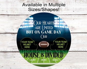 House Divided Football Fan Wreath Sign