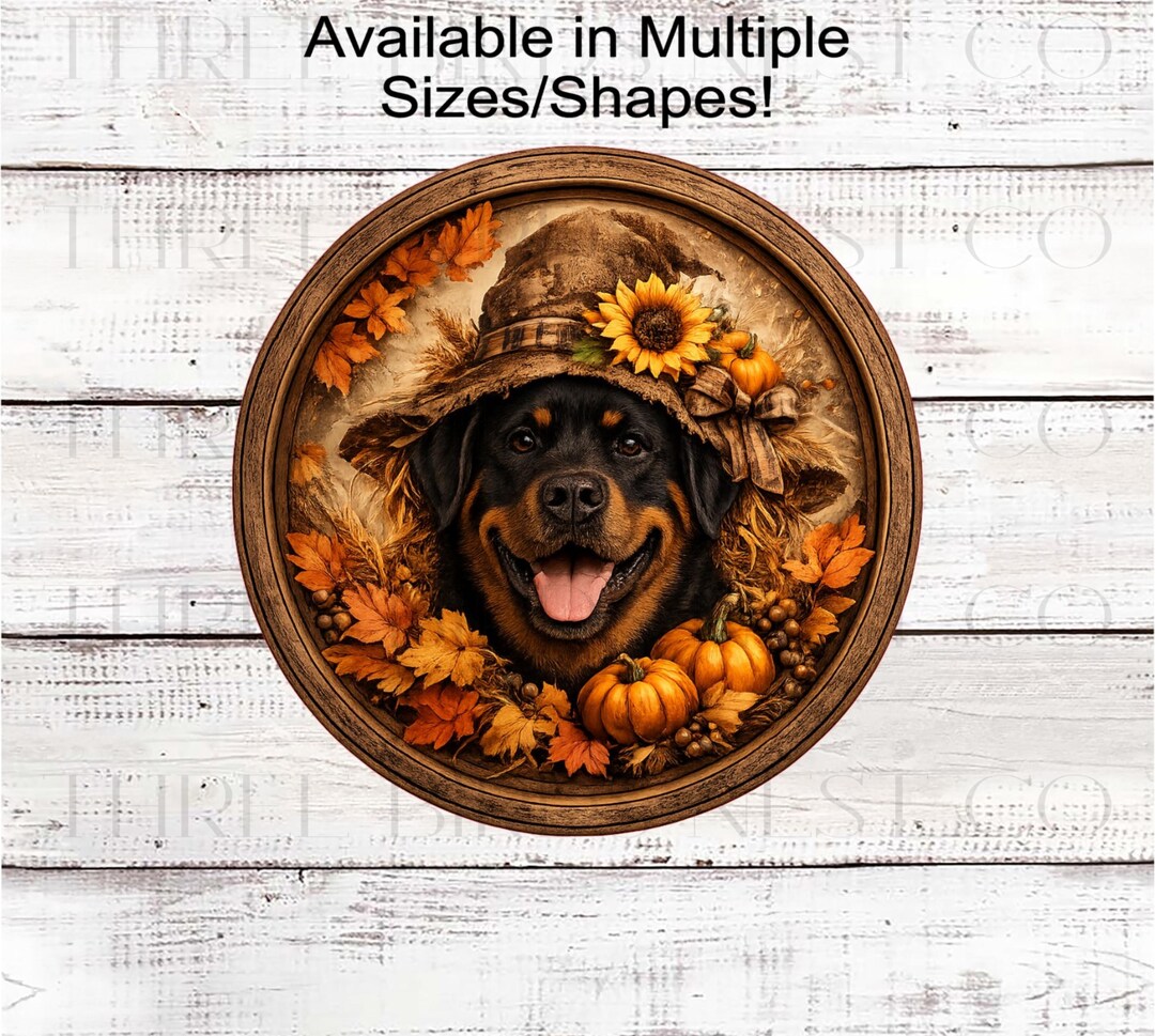 Hello Fall Scene Rottweiler Fall Wreath Sign, Rottweiler Dog, Scarecrow Decor- PA2840 - Etsy