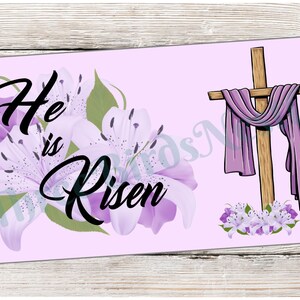 He is Risen Easter Wreath Sign - Floral Cross Decor