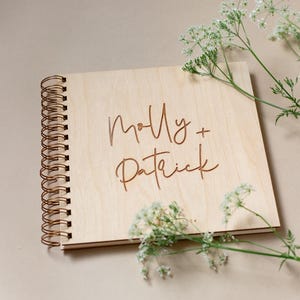Personalized Wooden Wedding Guest Book – Custom Engraved Guestbook – Rustic Wedding Keepsake