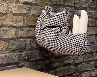 3d głowa nosorożca, rzeźba zwierzęca, dekoracja ścienna, głowa zwierzęcia w dekoracji ściennej, prezent nosorożca, figurka nosorożca dekoracja domu, głowy zwierząt