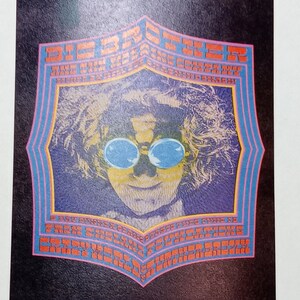 PoStcard Big Brother and the HoLding CompanY BG124 BiLL Graham FiLLmore 1968 PoStcard